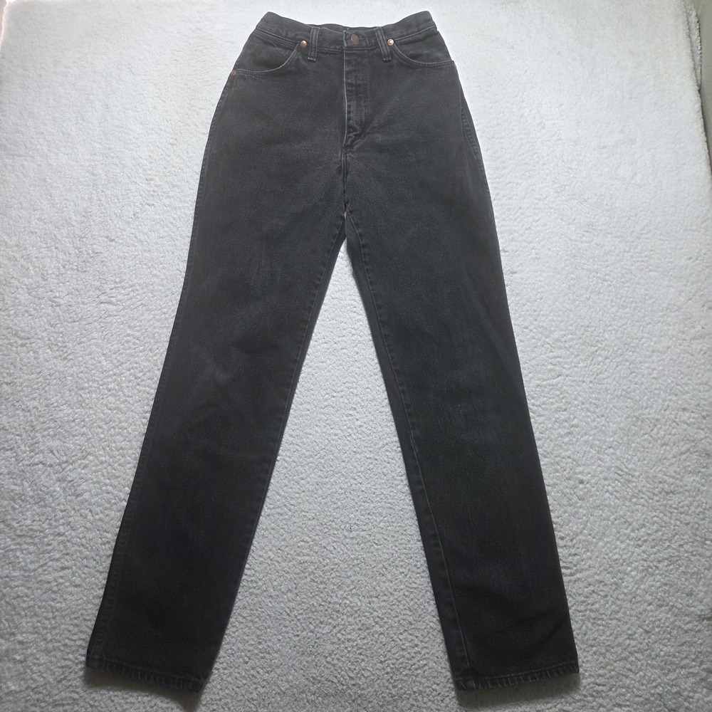 Vintage 90s Wrangler Jeans Black Women's 24x31 Western Cowboy Cut Made In USA